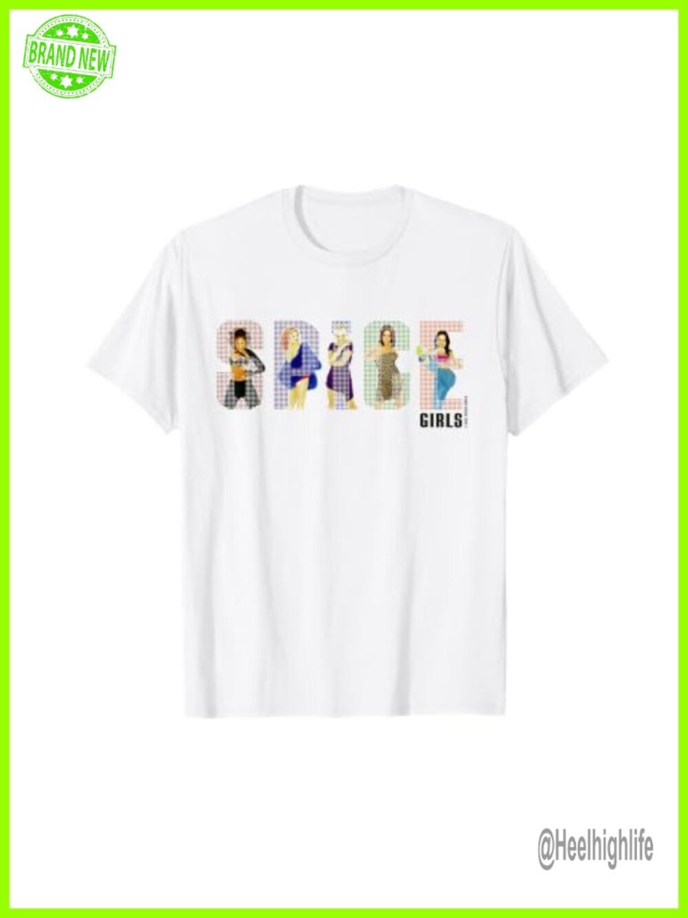 Spice Girls Classic Album Tee Crew Neck Short Sleeve 100% Cotton